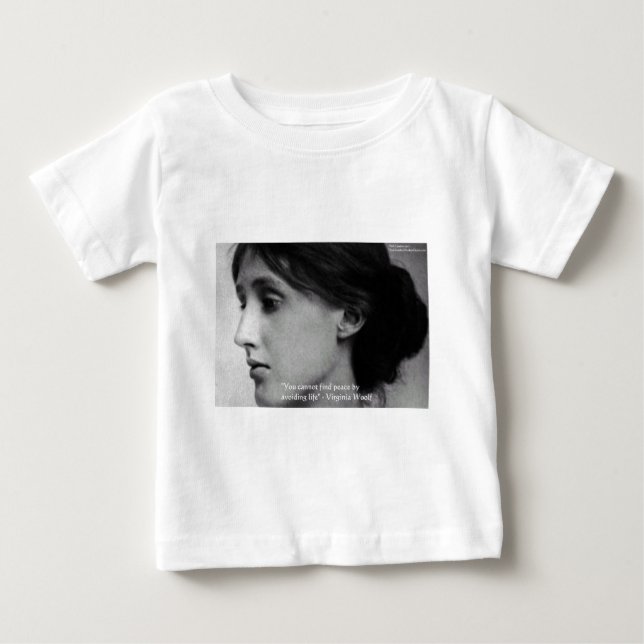 Virginia Woolf "Hitta frid" Visdomspresenter T Shirt (Framsida)