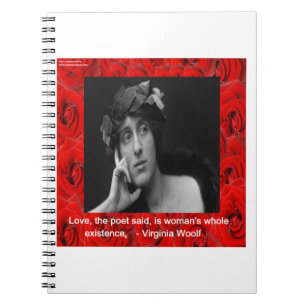 Virginia Woolf & Kärlek Quote Anteckningsbok Med Spiral