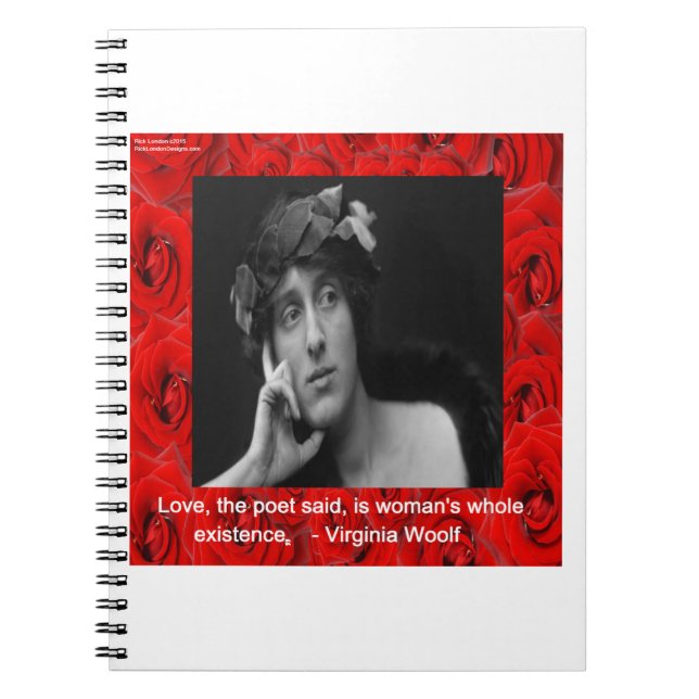 Virginia Woolf & Kärlek Quote Anteckningsbok Med Spiral (Framsidan)