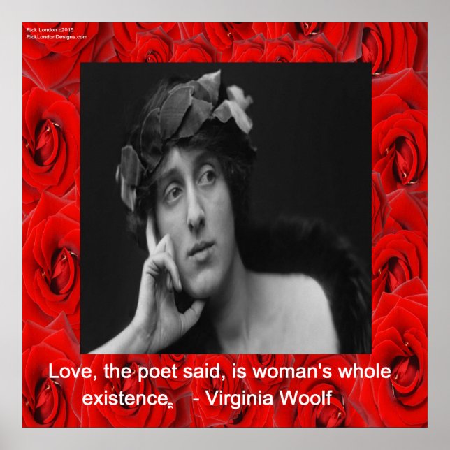 Virginia Woolf & Kärlekscitat Poster (Framsidan)