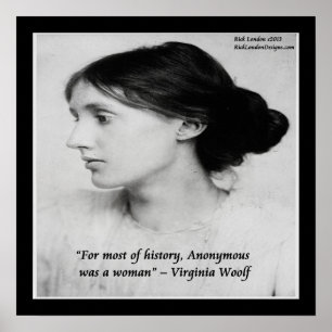 Virginia Woolf Kvinna Var Anonym Citat Affisch