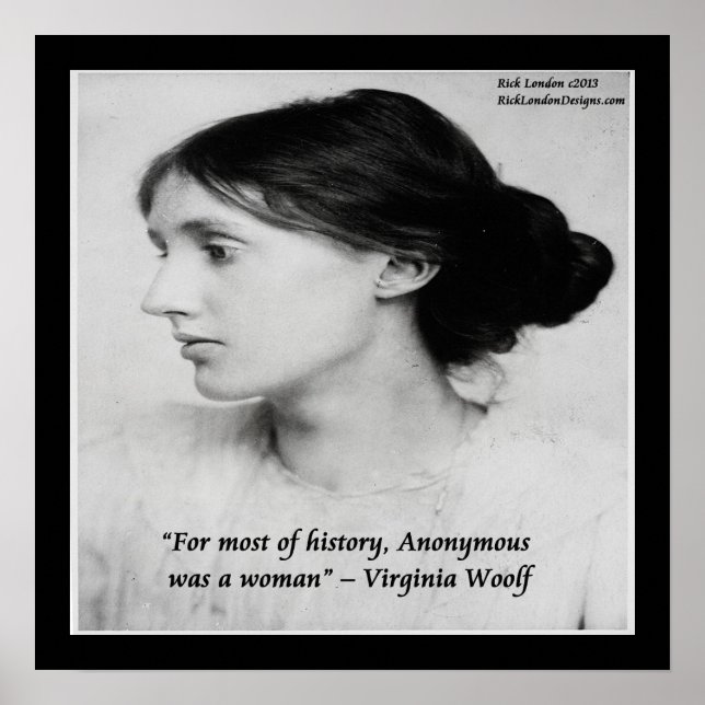 Virginia Woolf Kvinna Var Anonym Citat Affisch (Framsidan)