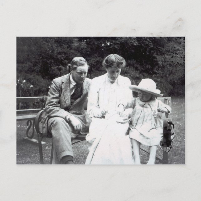 Virginia Woolf med Clive och Julian Bell, 1910 Vykort (Framsida)