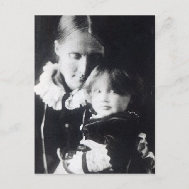 Virginia Woolf, med hennes mor Julia, 1884 Vykort (Framsida)
