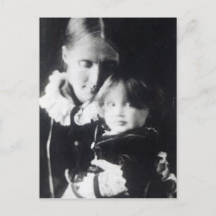 Virginia Woolf, med hennes mor Julia, 1884 Vykort