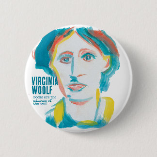 Virginia Woolf Porträtt anpassningsbar text | Book Knapp