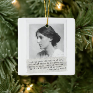 Virginia Woolf Quote - Ikoner för kvinnors histori Julgransprydnad Keramik