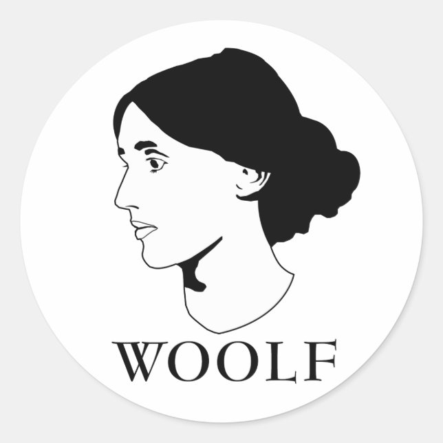 Virginia Woolf Runt Klistermärke (Framsida)