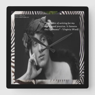 Virginia Woolf & Writers Quote Wall Clock Fyrkantig Klocka