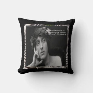 Virginia Woolf & Writing Quote Bomullskastkudde Kudde