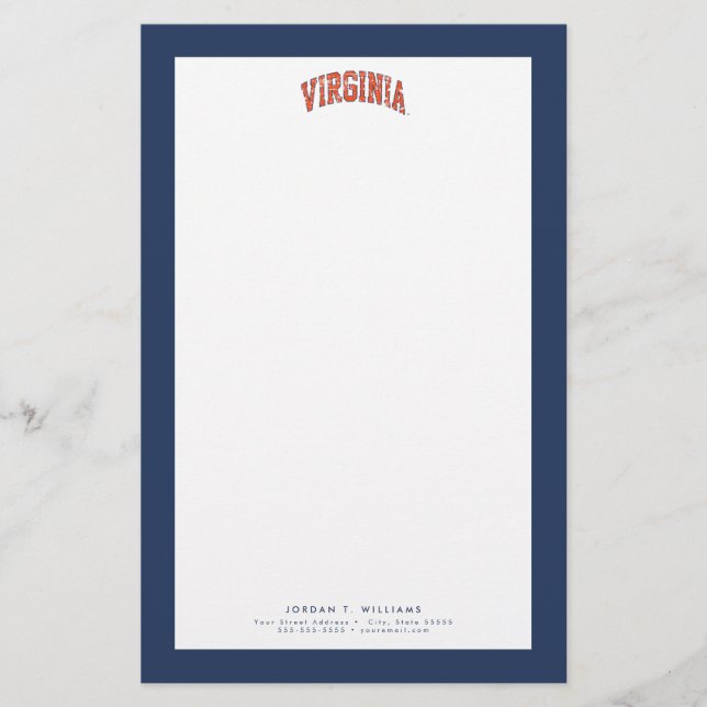 Virginia Wordmark Distress Brevpapper (Framsida)