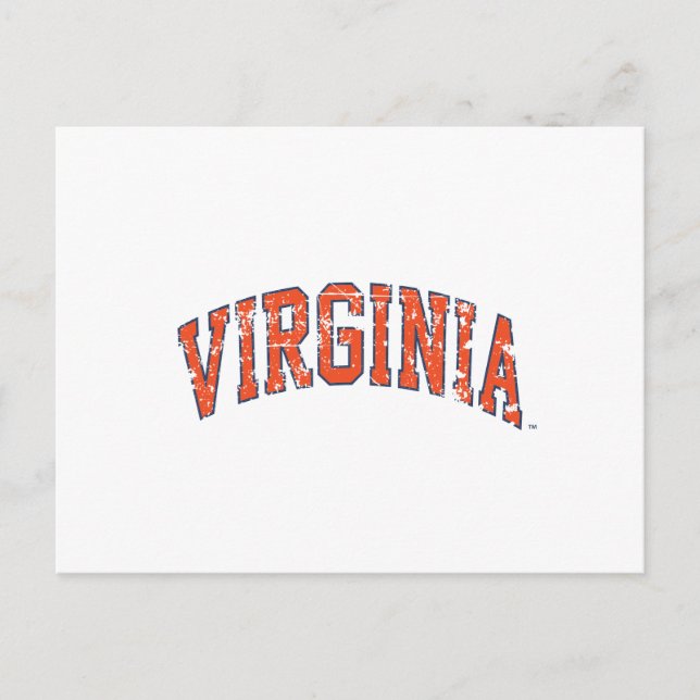 Virginia Wordmark Distress Vykort (Framsida)