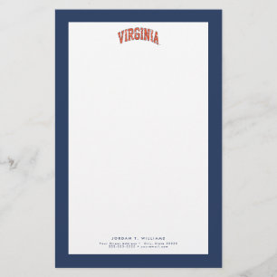 Virginia Wordmark Distressed Brevpapper