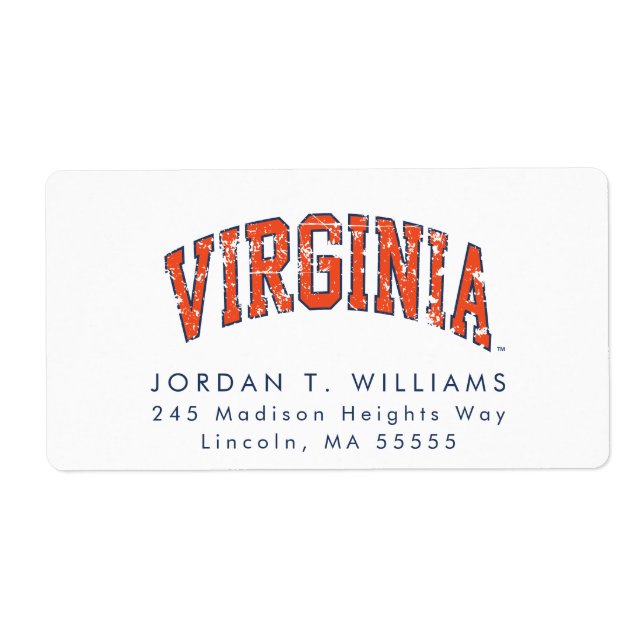 Virginia Wordmark Distressed Fraktsedel (Framsidan)