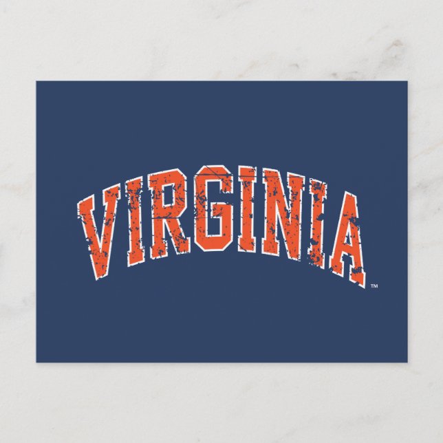 Virginia Wordmark Distressed Inbjudan Vykort (Framsida)