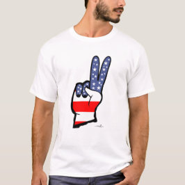 Virginia Wright Fredstecken USA flagga Peace T-Shi T Shirt