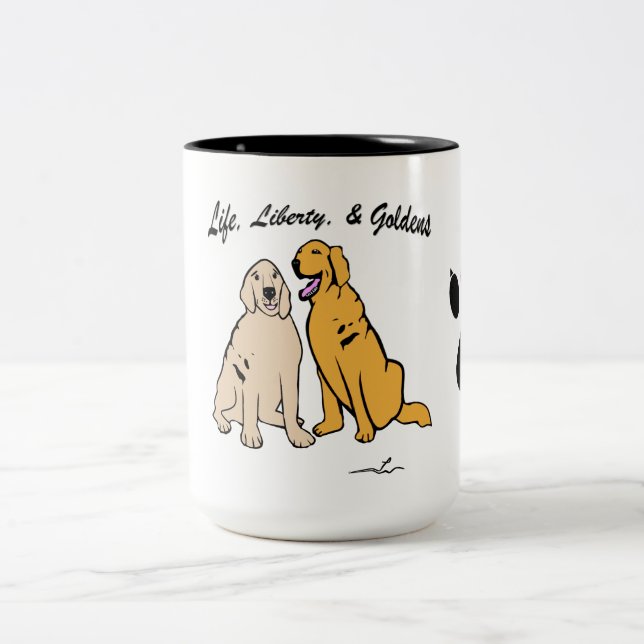 Virginia Wright Goldens Life Liberty Hund Mugg (Ko (Center)