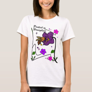Virginia Wright Skydda Honungsbin Blommig T Shirt