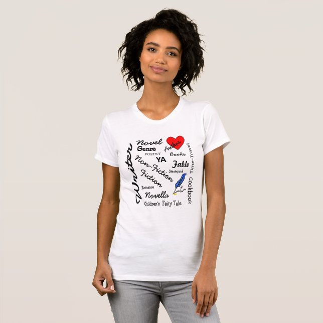 Virginia Wright Writer-Author-Novelist T Shirt (Hel framsida)