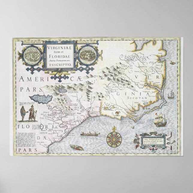 Virginiae Item et Floridae Americae provinciarum Poster (Framsidan)