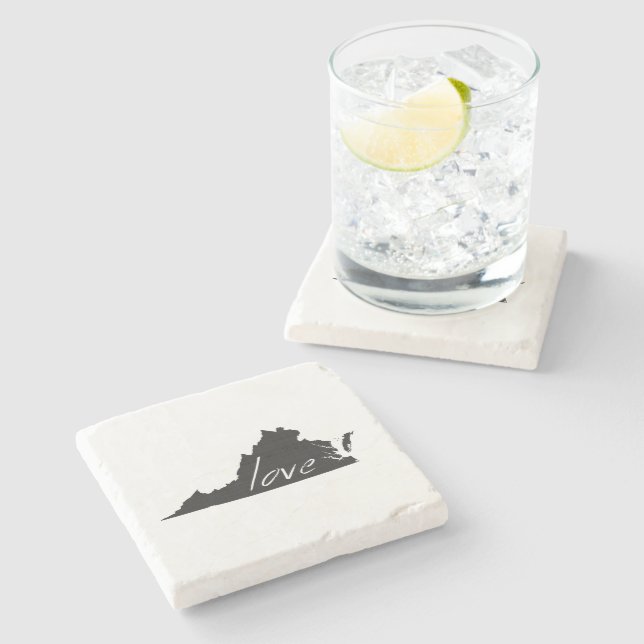 Virginian Kärlek Virginia Shaped Black Chalkboard Stenunderlägg (Sidan)