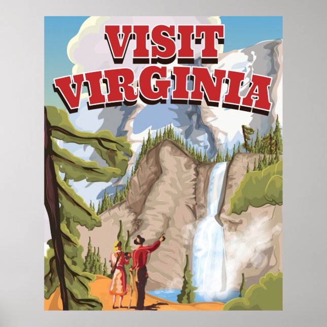 Virginias delstat vintage-resaaffisch poster (Framsidan)