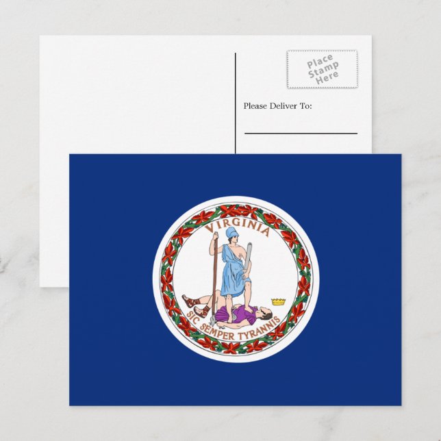 Virginias flagga, Flagga av Virginia Vykort (Fram/baksida)