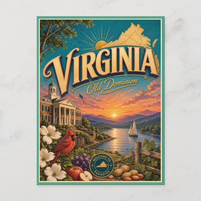 Virginias Resor Minnessak Postkort Vykort (Framsida)