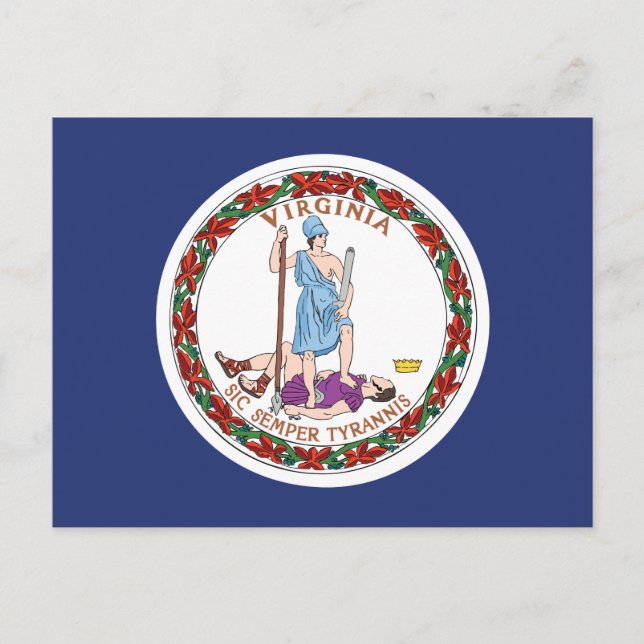 Virginias statsflagga Dominion Sic Semper Tyrannis Vykort (Framsida)