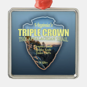 Virginias Triple Krona (pilhuvud) Julgransprydnad Metall