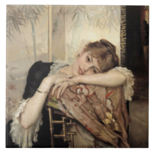 Virginie (Parisian Woman) (av Albert Edelfilt) Kakelplatta