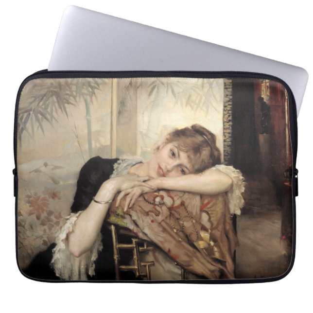 Virginie (Parisian Woman) (av Albert Edelfilt) Laptop Fodral (Framsidan)