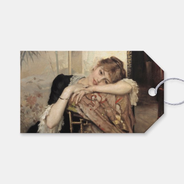 Virginie (Parisian Woman) (av Albert Edelfilt) Presentetikett (Framsidan (Horisontell))