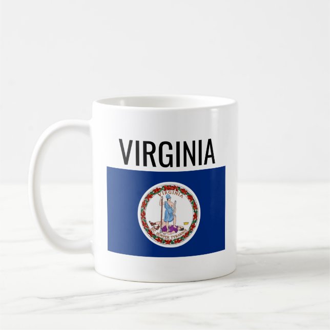 Virginina/ USA National Statlig flagga Kaffemugg (Vänster)