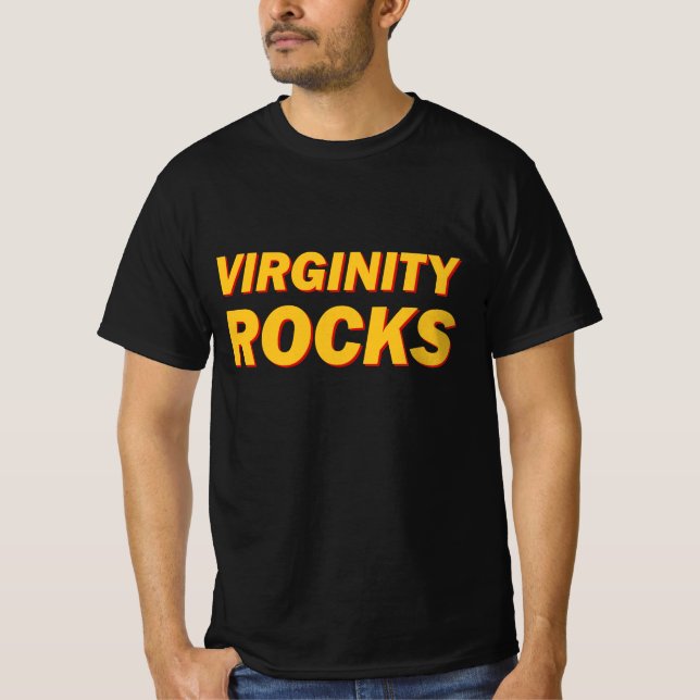 Virginity Rocks T Shirt (Framsida)