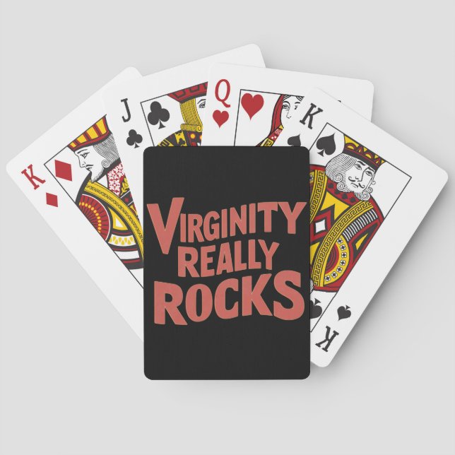 Virginity Verkligen Sten Funny Virgin Manar Kvinno Casinokort (Baksidan)