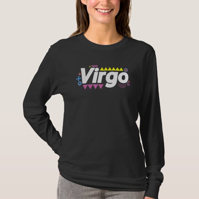 Virgo 90s Horoscope Zodiac Sign Astrology T Shirt (Framsida)