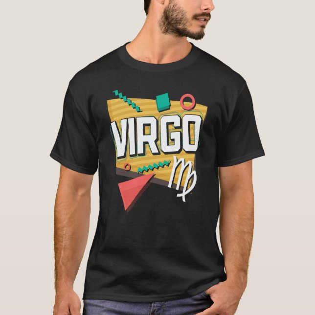Virgo 90s Horoscope Zodiac Sign Astrology T Shirt (Framsida)