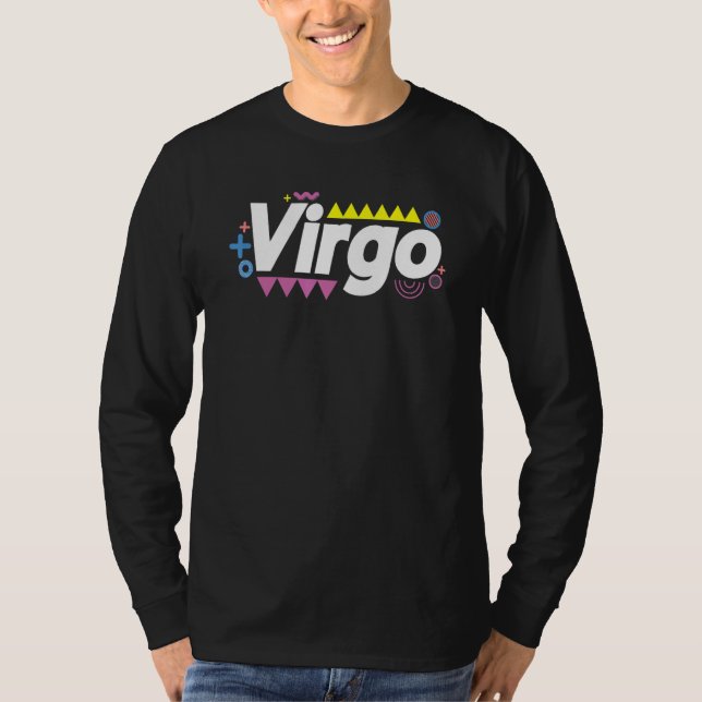 Virgo 90s Horoscope Zodiac Sign Astrology T Shirt (Framsida)