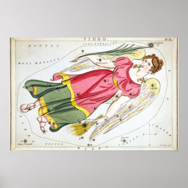 Virgo astrologisk teckning poster (Framsidan)