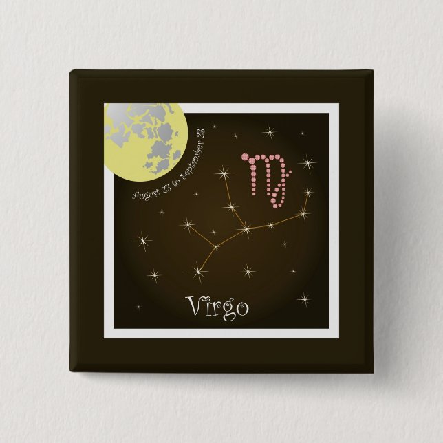 Virgo August 23 to September 23 Buttons Knapp (Framsida)