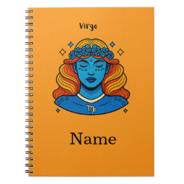 Virgo Celestial Gudinna - Estetisk Zodiakalkonst Anteckningsbok