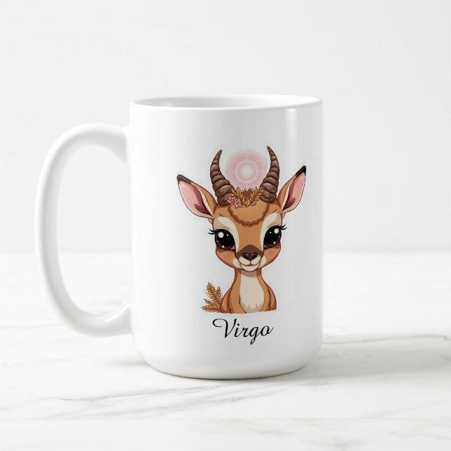 Virgo Celestial Zodiac Mugg - Estetisk Hjort Konst (Vänster)