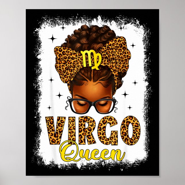 Virgo-drottning tovig baddräkt leopardbåge svarta  poster (Framsidan)