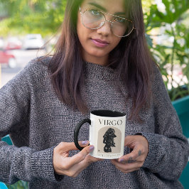 Virgo Feminint Zodiakdesign Brun Svart 15 OZ Mugg