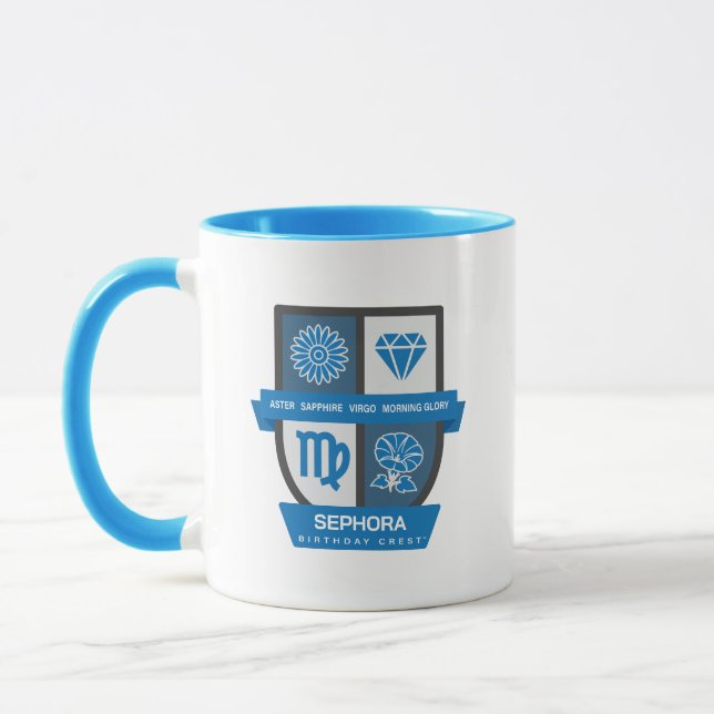 Virgo Födelsedags Crest™ för 1-22 September Mugg (Vänster)