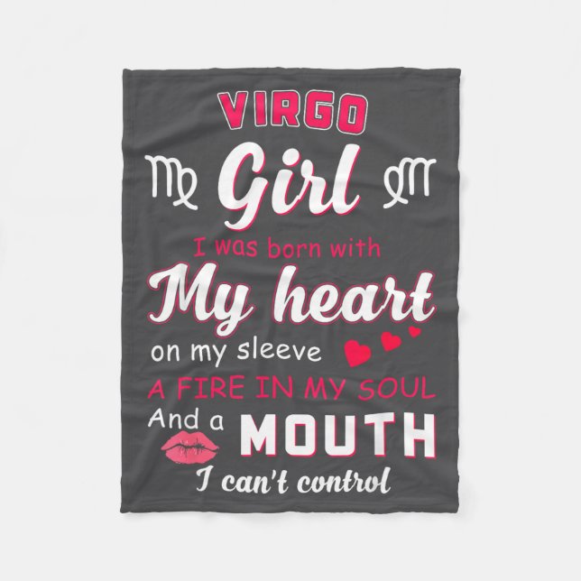 Virgo Girl Funny Quote With Zodiac Sign Birthday I Fleecefilt (Framsidan)