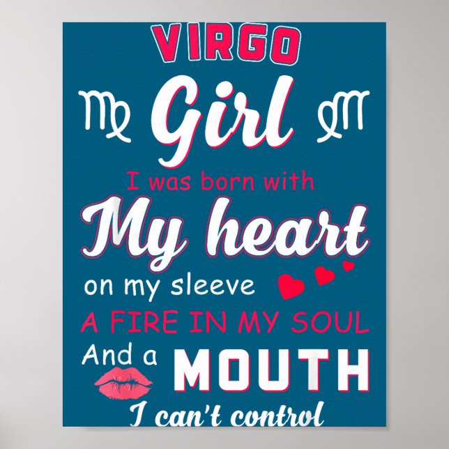 Virgo Girl Funny Quote With Zodiac Sign Birthday I Poster (Framsidan)