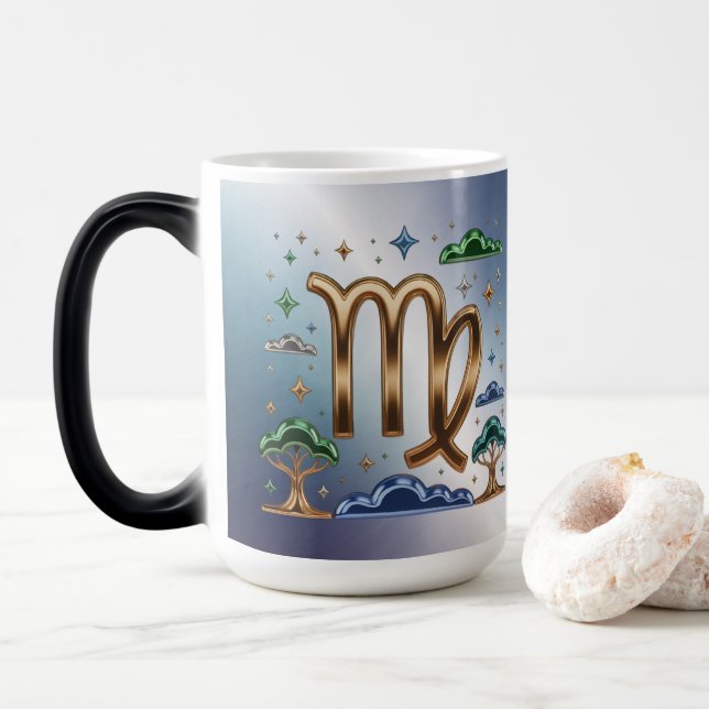 Virgo Glyph Zodiak tecken Morphing Mugg (Med munk)