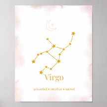 Virgo Guld Zodiakväggkonst – Celestiala Konstellat
